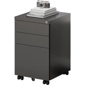 Železářství Mobilní skříň CB23B se 3 zásuvkami, zámkem, černá - B FLEXISPOT