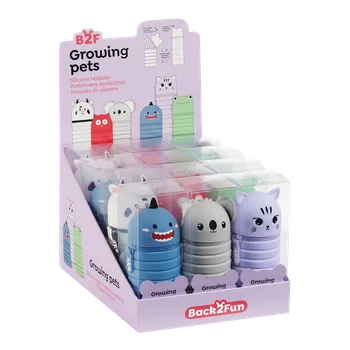 Penál Miquelrius B2F - roztahovací penál Growing Pets, mix motivů, 12 ks, displej, mix barev