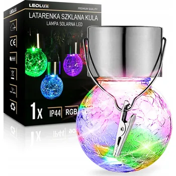 Venkovní osvětlení Lampička solární zahradní lampa LED LATARENKA Skleněná koule RGB