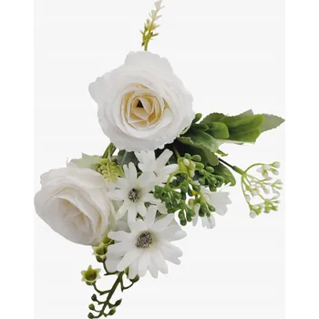 umělá květina Umělá míchaná kytice růží 31 cm bílá