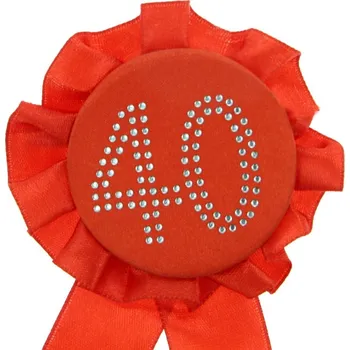 Party dekorace Připínací odznak k 40. narozeninám - červený