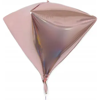 Balónek Fóliový balónek ROSE GOLD trojúhelník KUŽEL Růžové Zlato DEKORACE 3D Party 60 cm