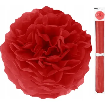 Obraz BAMBULE Dekorativní Papírový ČERVENÝ 35 cm Dekorace