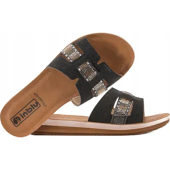 Dámské pantofle INBLU ZO-08 Dámské NAZOUVÁKY pantofle COMFORT SOFT PU černé 37 Černá