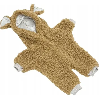 Doplněk pro panenku Zimní kombinéza pro panenku Miniland 38 cm, Minikane 34 cm, z umělé kožešiny Toffee