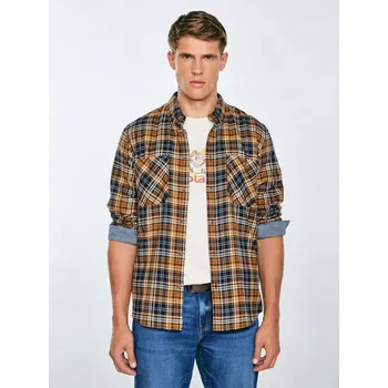 Pánská košile BIG STAR Pánská flanelová košile s kostkovaným vzorem, tmavě modrá Kolisar 403 XXL