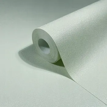 Tapeta Zelená pastelová vinylová tapeta na zeď s jemnou strukturou