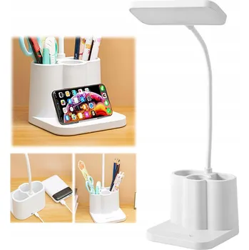 Lampička LED Stolní Lampa Dotyková Nabíjecí Držák na Propiska a Telefon