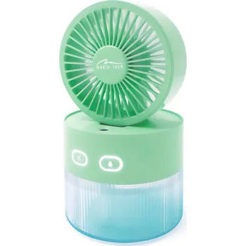 Domácí ventilátor Stolní ventilátor se zvlhčováním vzduchu. Objem 350 ml. Mlha 40 ml/h. Napájení přes USB-C.