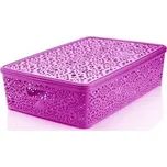 Mega Plast, Košík MONAKO L s víkem, 10,2 x 40,3 x 27 cm, růžový