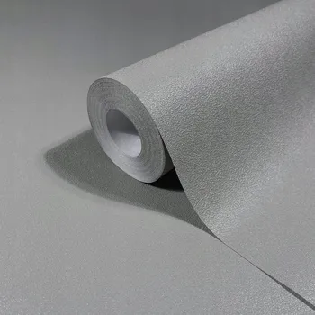 Tapeta Šedá tapeta s jemnou strukturou, vinylová, omyvatelná tapeta odolná proti drhnutí