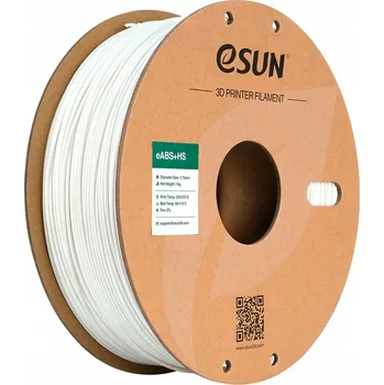 3D tisk ESun ABS+HS Filament bílý 1.75mm 1kg papírová cívka
