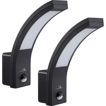 Venkovní osvětlení LED lampa Maclean s detektorem pohybu, PIR senzor, černá, 10W, IP54, 750lm, neutrální bílá (4000K) MCE244 B, 2 kusy