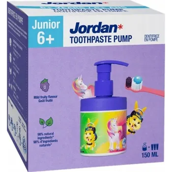 zubní pasta Ovocná zubní pasta pro děti Jordan Junior s pumpičkou 6-12 let (150 Ml)