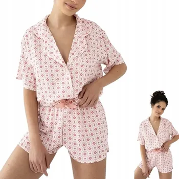 Dámské noční prádlo Dámské pyžamo růžové L krátký rukáv rozepínací viskóza Sensis 2025