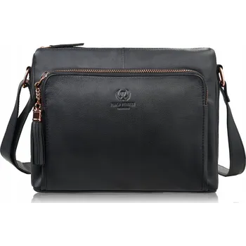 Kabelka Paolo Peruzzi kabelka z pravé kůže černá