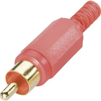 Cinch zástrčka, 2pól., s ochranou proti ohybu, pozlacená, bílá