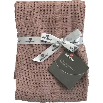 Dětské zboží BabyDan Dětská háčkovaná bavlněná deka Dusty Rose,75x100cm