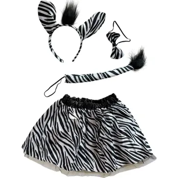 Karnevalový doplněk Dětský set na karneval Zebra 4ks