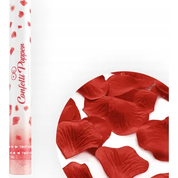 Konfeta PartyPal tuba s konfetami - srdíčka červená