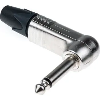 Elektrický konektor Konektor jack, Mono, počet pólů/pinů: 2, Kabelová montáž, 1/4 palce, Samec, orientace těla: Pravý úhel, materiál