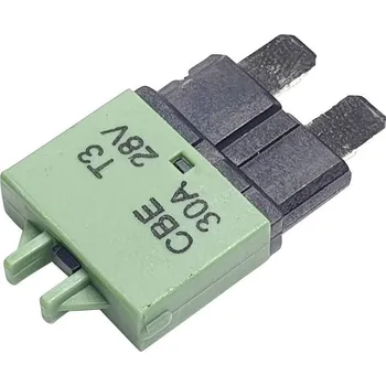 Autopojistky Hansor Circuit Breaker Standard, type 3, Manual Reset, 30ACBE3 Series 30A automatická plochá pojistka, 12 V, 24 V, 32 V, 30 A, 1 ks