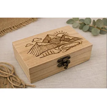 Dřevěná dárková krabička pro turisty Velikost: 12,5x7x5cm