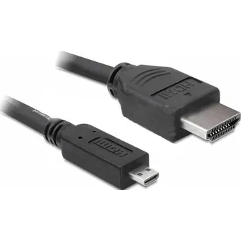 Audio kabel Delock HDMI kabel Zástrčka HDMI-A, Zástrčka HDMI Micro-D 3 m černá 82663 4K UHD, pozlacené kontakty HDMI kabel