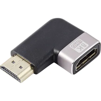 Audio kabel SpeaKa Professional SP-11302004 HDMI adaptér [1x HDMI zástrčka - 1x HDMI zásuvka] černá, stříbrná UHD 8K -at- 60 Hz, UHD 4K -at- 120 Hz 90° zatočeno doprava