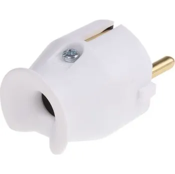 Elektrická zásuvka Síťová zástrčka barva Bílá, formát pólů: 2P plus E, 16A Zástrčka Francie, Německo Typ F – německá Schuko, 250 V 0
