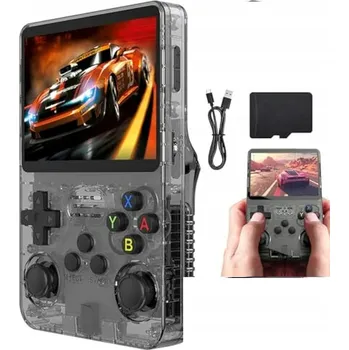 Herní konzole R36S RETRO HERNÍ KONZOLE 21 000 HER MINI PŘENOSNÁ HERNÍ KONZOLE 64GB černá