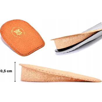 Obraz 41/46 PÁNSKÉ HNĚDÉ KORKOVÉ PODPATĚNKY KOŽENÉ ZVYŠUJÍCÍ VLOŽKY 0,5 CM + 5 MM