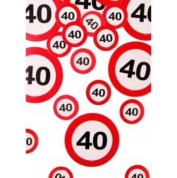 Party dekorace Konfety 40. NAROZENINY dopravní značka OMEZENÍ provozu XL