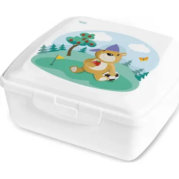 Svačinový box Svačinový Box Ambition Junior Medvídek Eddie modrý 14x12 cm