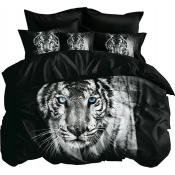 Povlečení Povlečení 160x200 Černá s tygrem Moderní design Měkké a pohodlné