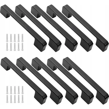 Obraz 10x Nábytková úchytka černá kovová 128mm madlo pro nábytek do kuchyně a koupelny