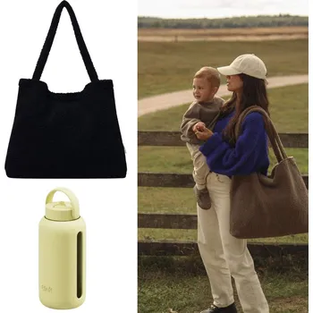 STUDIO NOOS Zvýhodněný set Taška Mom Bag Teddy Black + BINK Lahev Butter