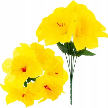 umělá květina NARCIS KYTICE 5KS UMĚLÉ KVĚTY OZDOBNÉ NARCISY