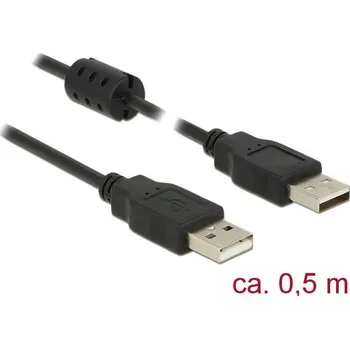 Prodlužovací kabel Delock USB kabel USB 2.0 USB-A zástrčka, USB-A zástrčka 0.50 m černá s feritovým jádrem 84888