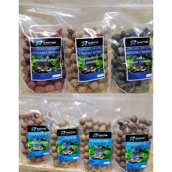 Boilies Raptor Baits Rozpustné boilies 500 g Krill Chilli 24mm