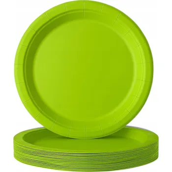 Talíř ZELENÉ PAPÍROVÉ TALÍŘE 23cm 20 kusů Na Jedno Použití Limetkové
