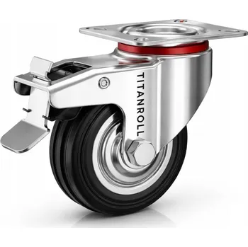 Pojezdové kolečko OTOČNÉ KOLO TRANSPORTNÍ BRZDA 125 MM S BRZDOU STŘÍBRNÉ