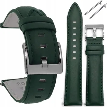 Řemínek na hodinky DILOY 330 - 22 mm - ZELENÝ - Řemínek k hodinkám - Hladká kůže s prošíváním