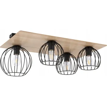 Stropní Svítidlo CYBER 4xE27 černý dřevo Sigma Obdélník