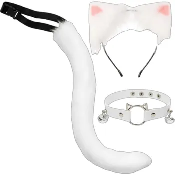 Ruhhy 26584 3dílný kostým kočky/polární lišky bílý uni