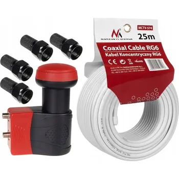 Satelitní technika Konwenter satelitarny twin SAT Maclean 4K 8K + kabel HDMI