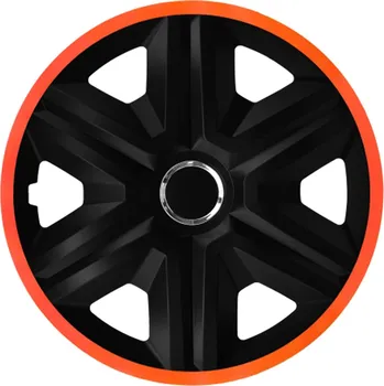 Poklice na kolo NRM Fast Lux kryty kol pro ocelové ráfky Dvoubarevné kryty kol Sada 4 ks pro automobily Vhodné pro většinu značek a ráfků ABS plast (černá/oranžová, 15")