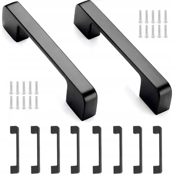 Obraz 10x Nábytková úchytka černý 128 mm kovový držák na nábytkovou skříňku