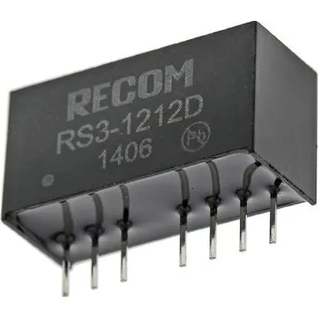 Měnič napětí DC-DC převodník 3W, výstup: ±12V dc ±125mA 500V ac, Vin 9 → 18 V DC