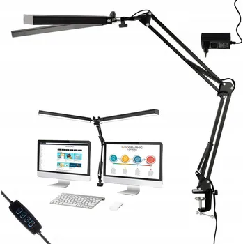 Lampička DVOJITÁ STOLNÍ LAMPA ŠKOLNÍ LED LAMPIČKA NA PSACÍ STŮL NOČNÍ